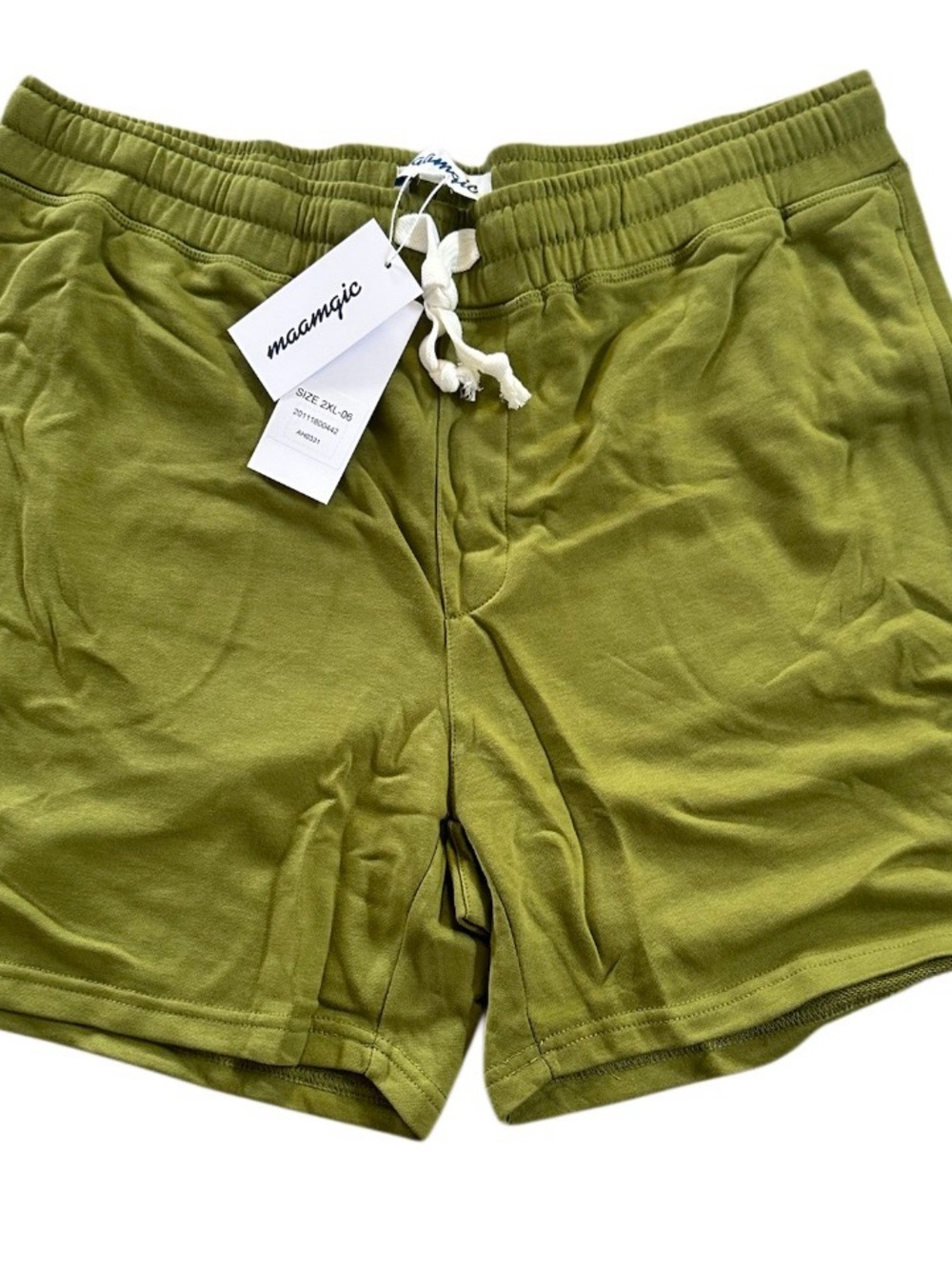macmagic Olive Green Men's Athletic Drawstring Shorts